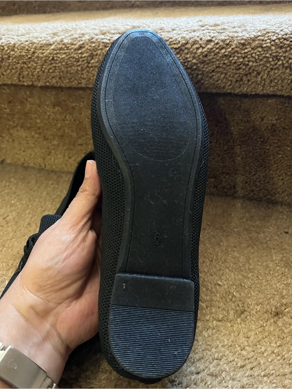 TAHARI ANDALUSIA KNITTED BLACK LOAFERS Size US 6 - Picture 4 of 6
